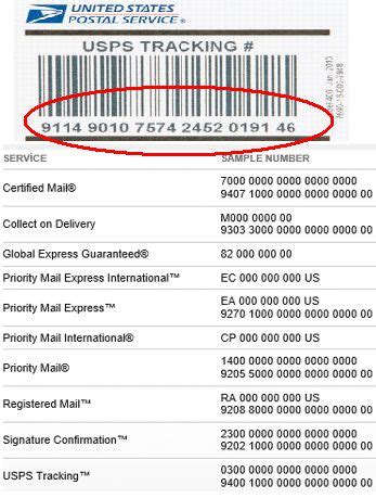 package tracking number.